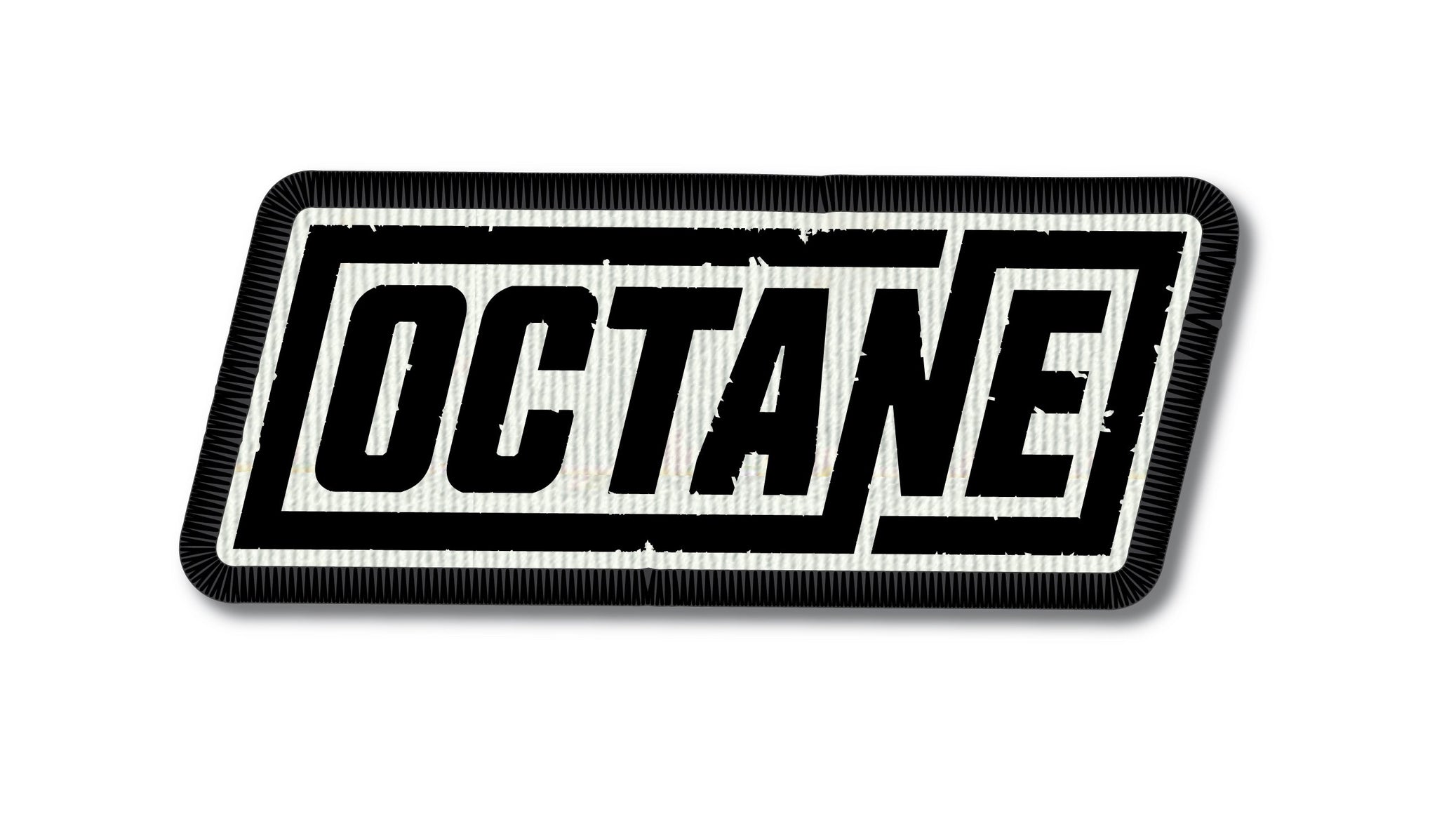 Logo patch featuring the word 'OCTANE' in bold black letters with a distressed texture on a white background.