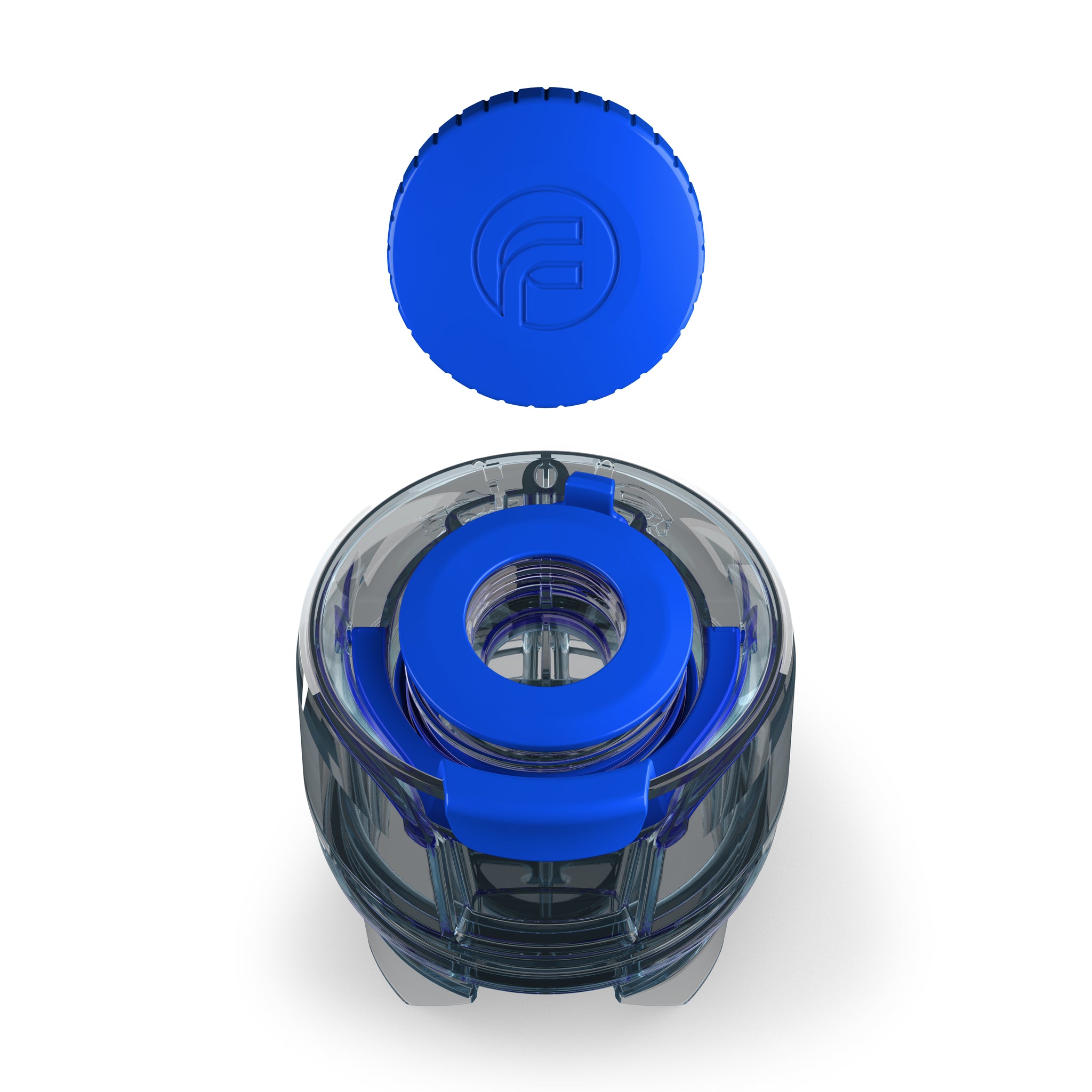 Top down view of open clear Liquor Kap attahment.