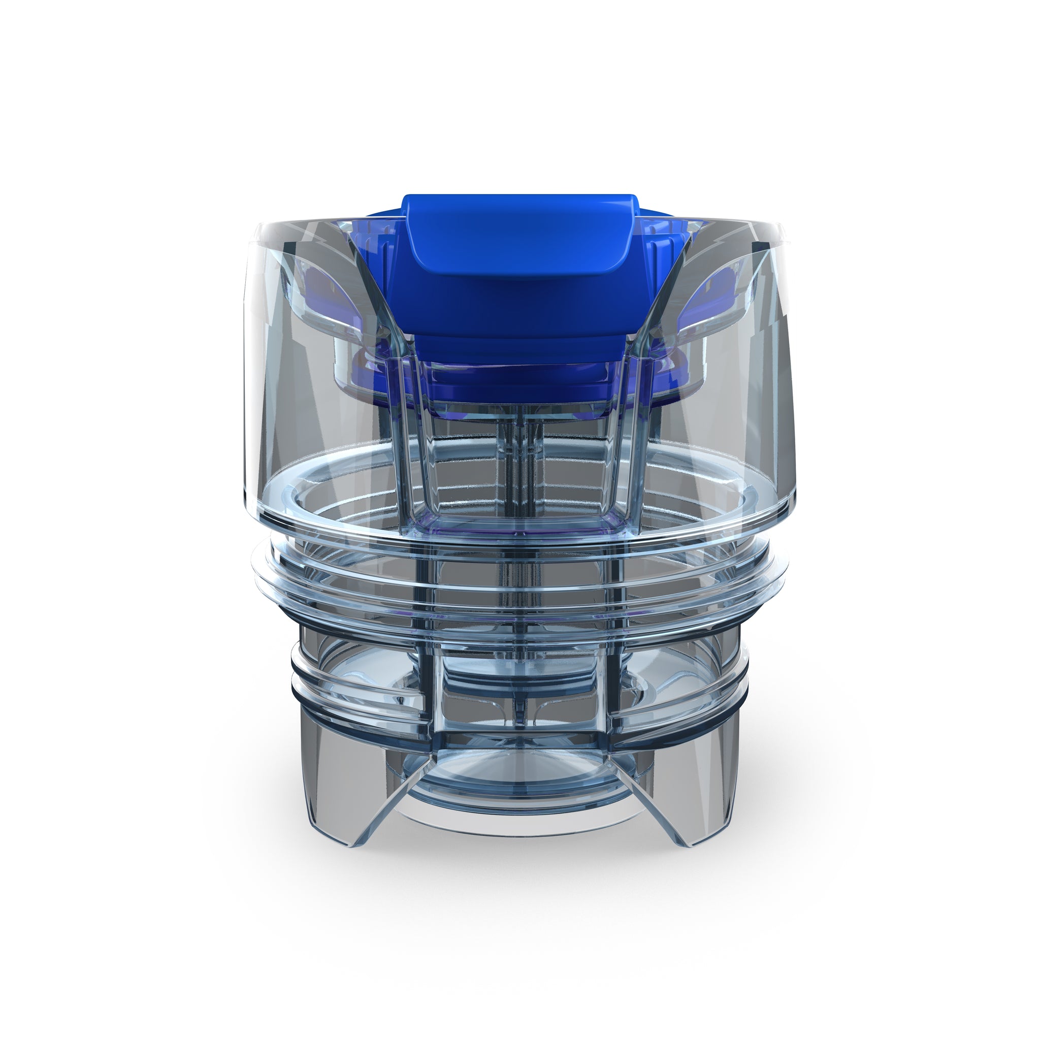 Blue FlaskKap alcohol storing and dispensing lid.