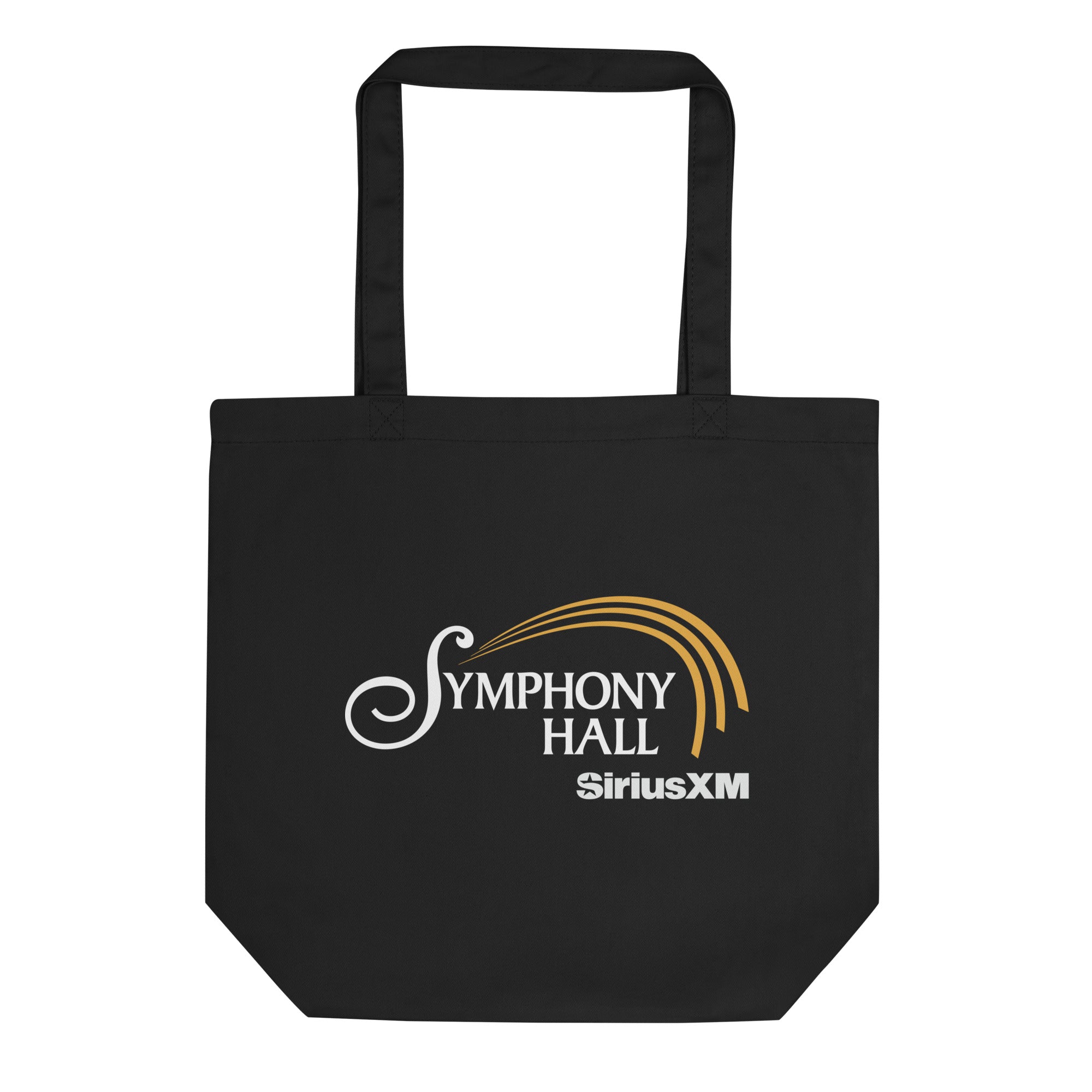 Black tote bag featuring 'SYMPHONY HALL' and 'SiriusXM' logos.