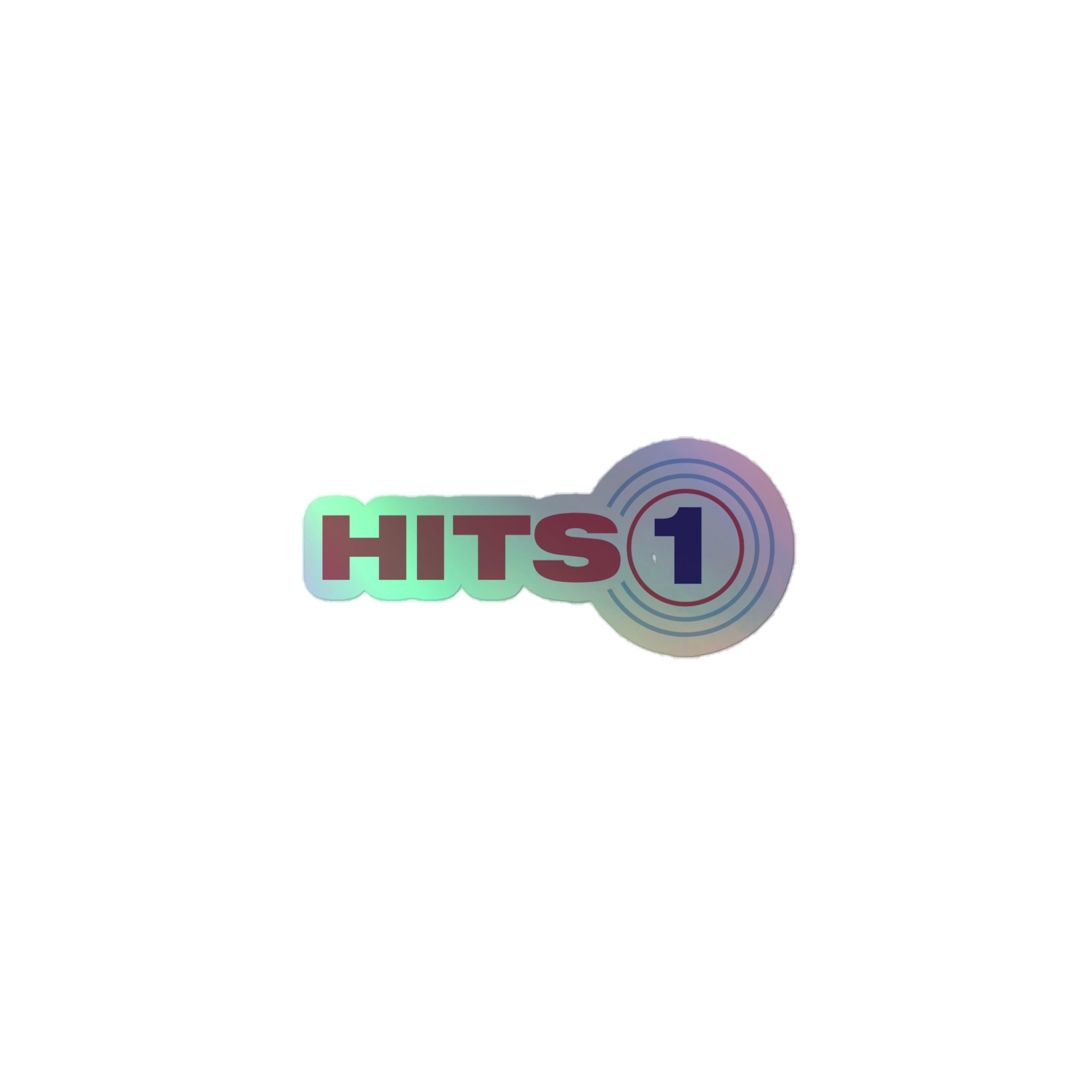 Kiss-Cut Holographic Sticker with 'Hits 1 ' logo