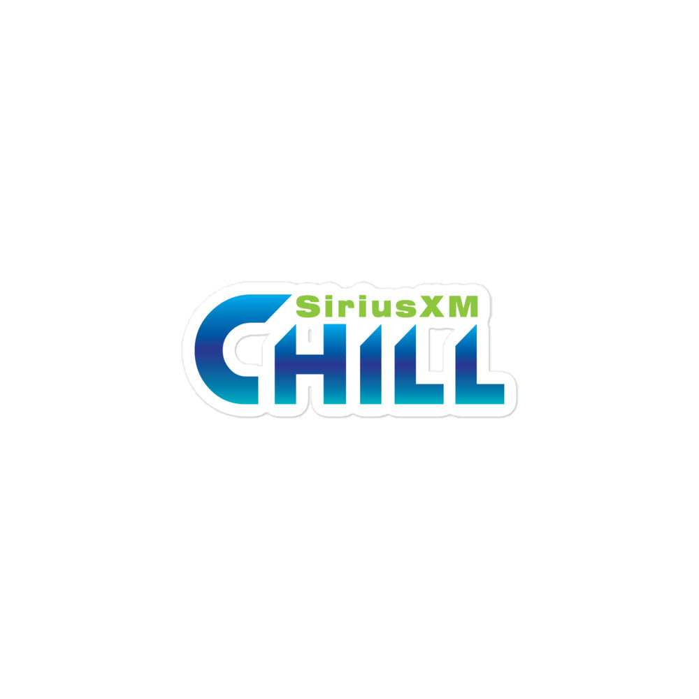 Sticker of the vibrant green and blue 'SiriusXM Chill' logo against a white background.