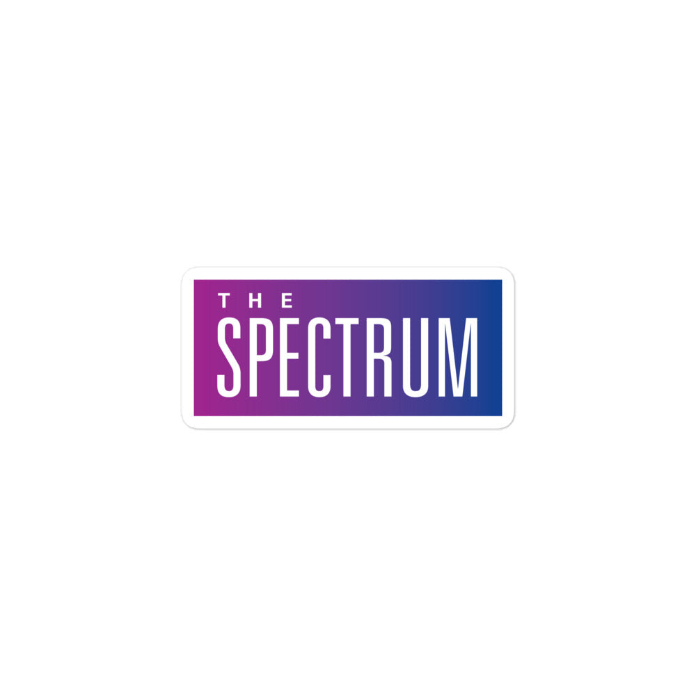 Sticker of the 'The Spectrum' logo, featuring a gradient of purple to blue with bold white text.
