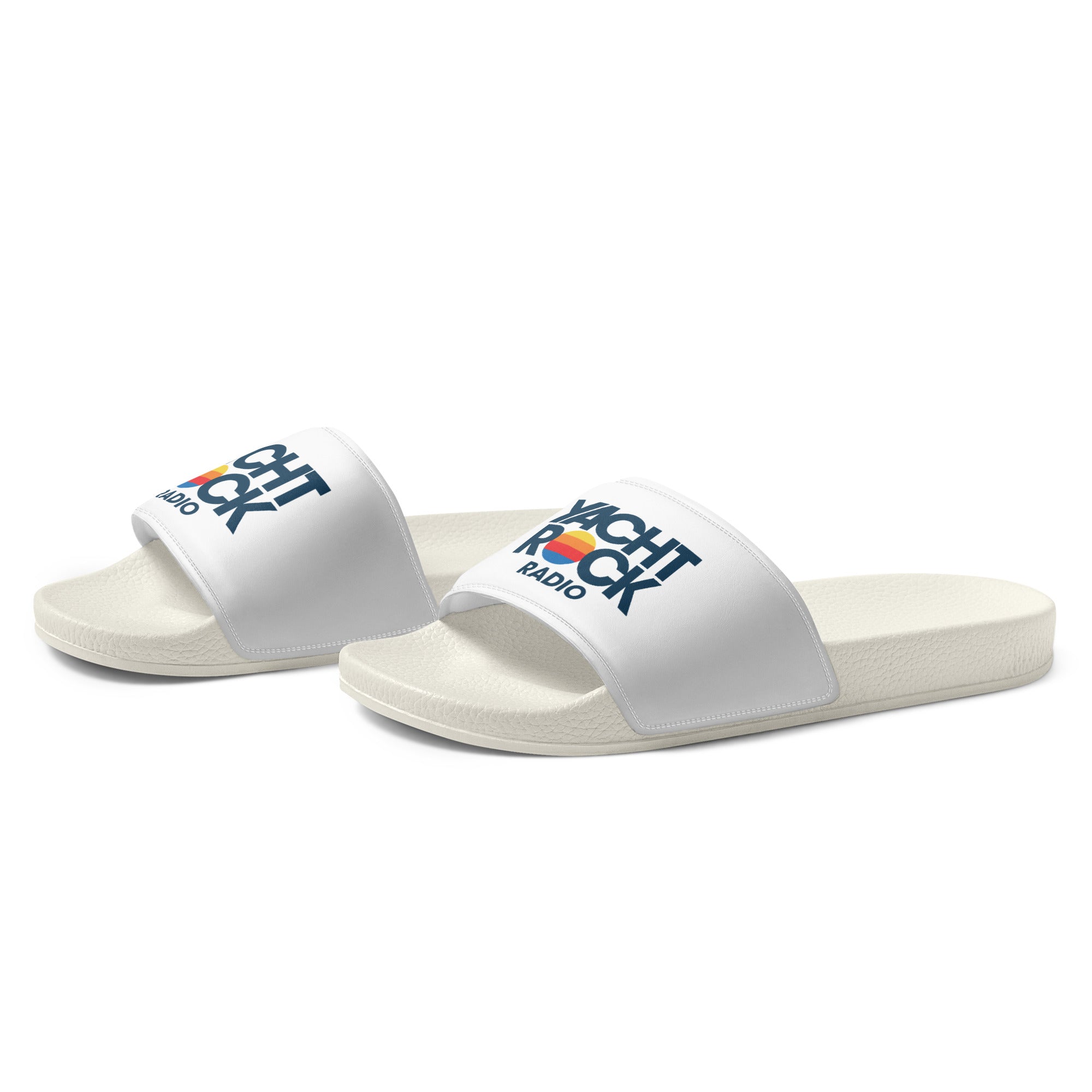 White slides with 'Yacht Rock Radio' logo on a white background