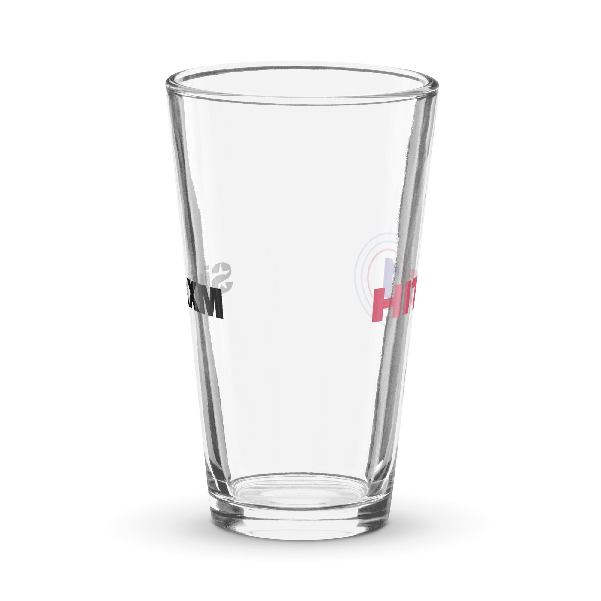 Side view of pint glass.