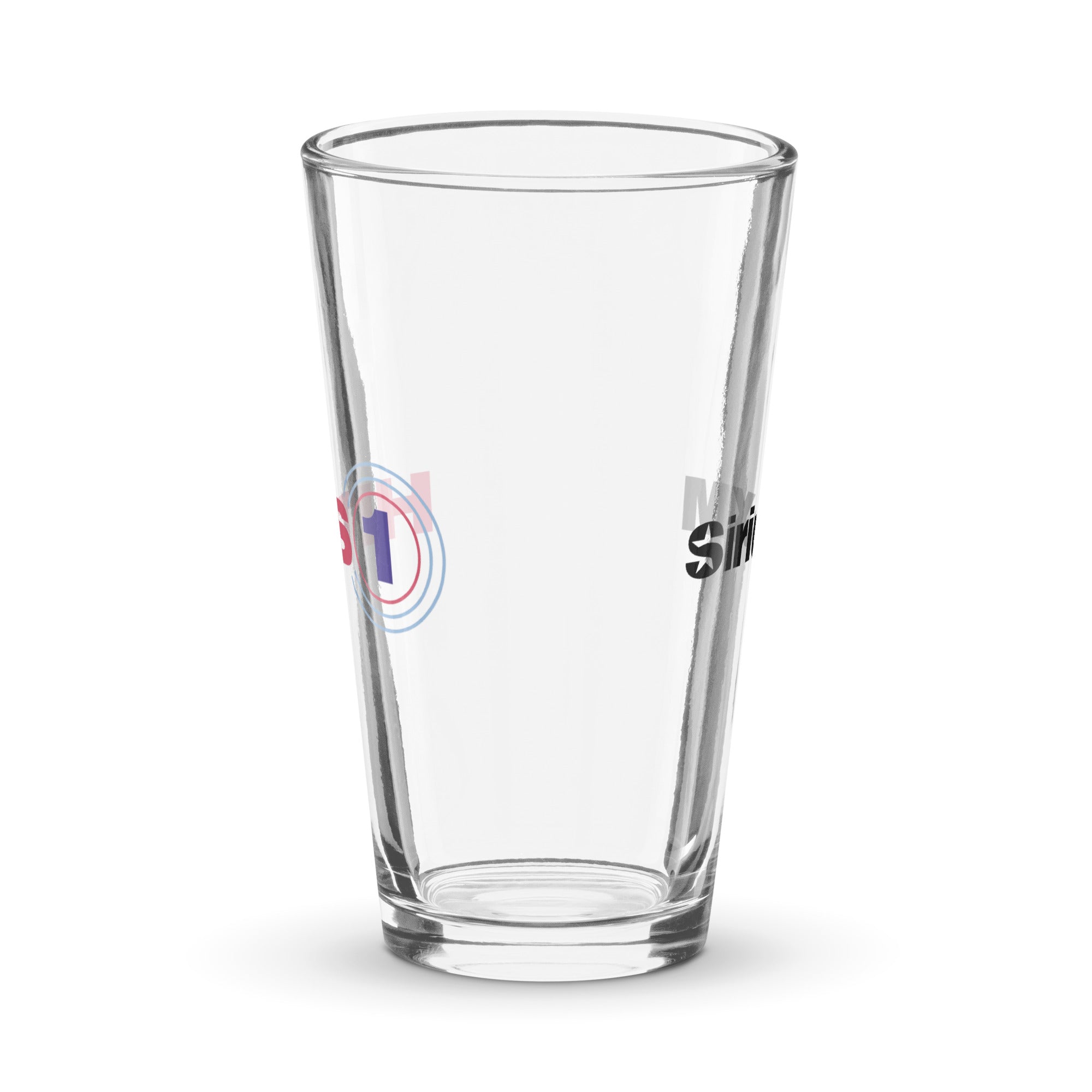 Side view of pint glass.