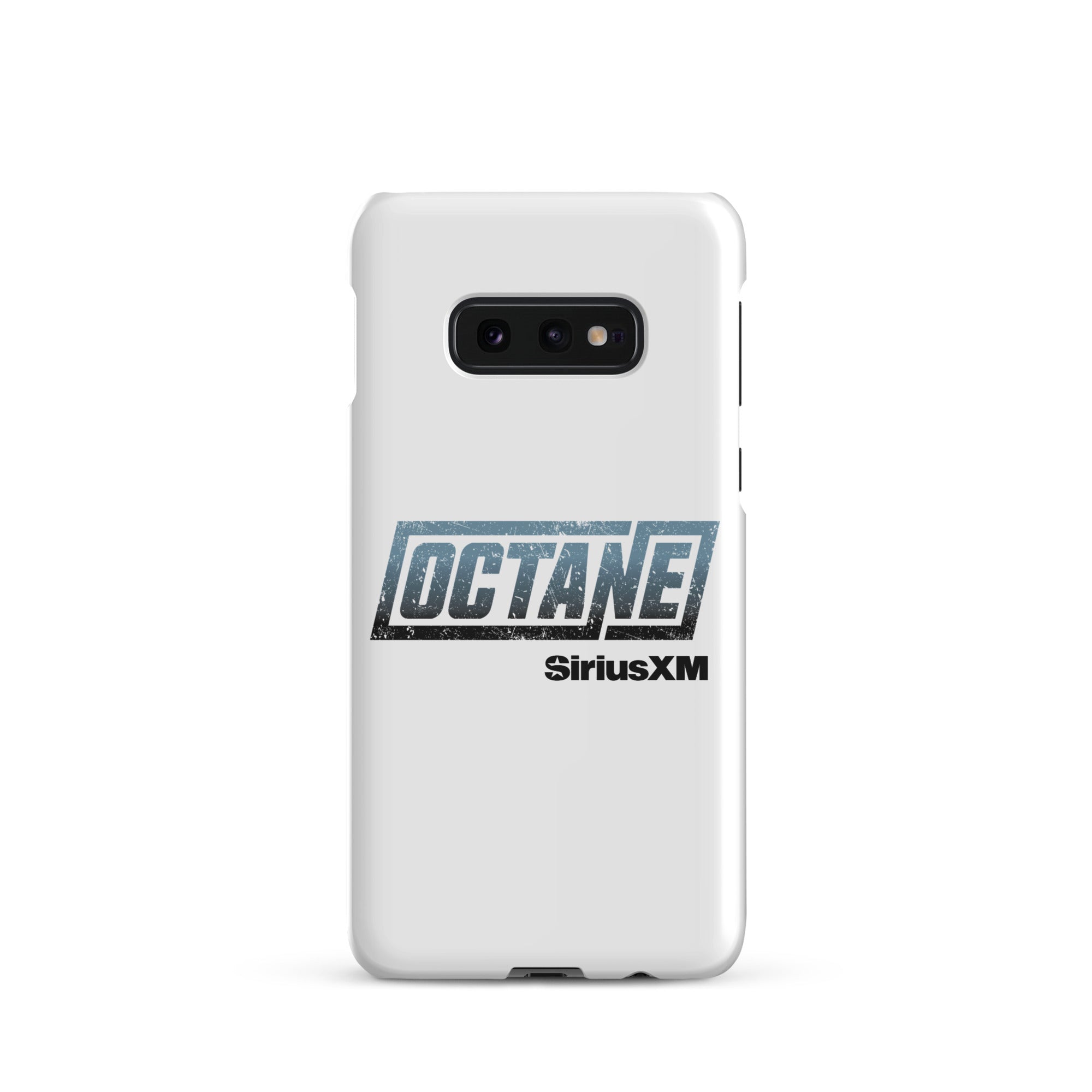 White phone case featuring the 'OCTANE' logo and 'SiriusXM' branding.