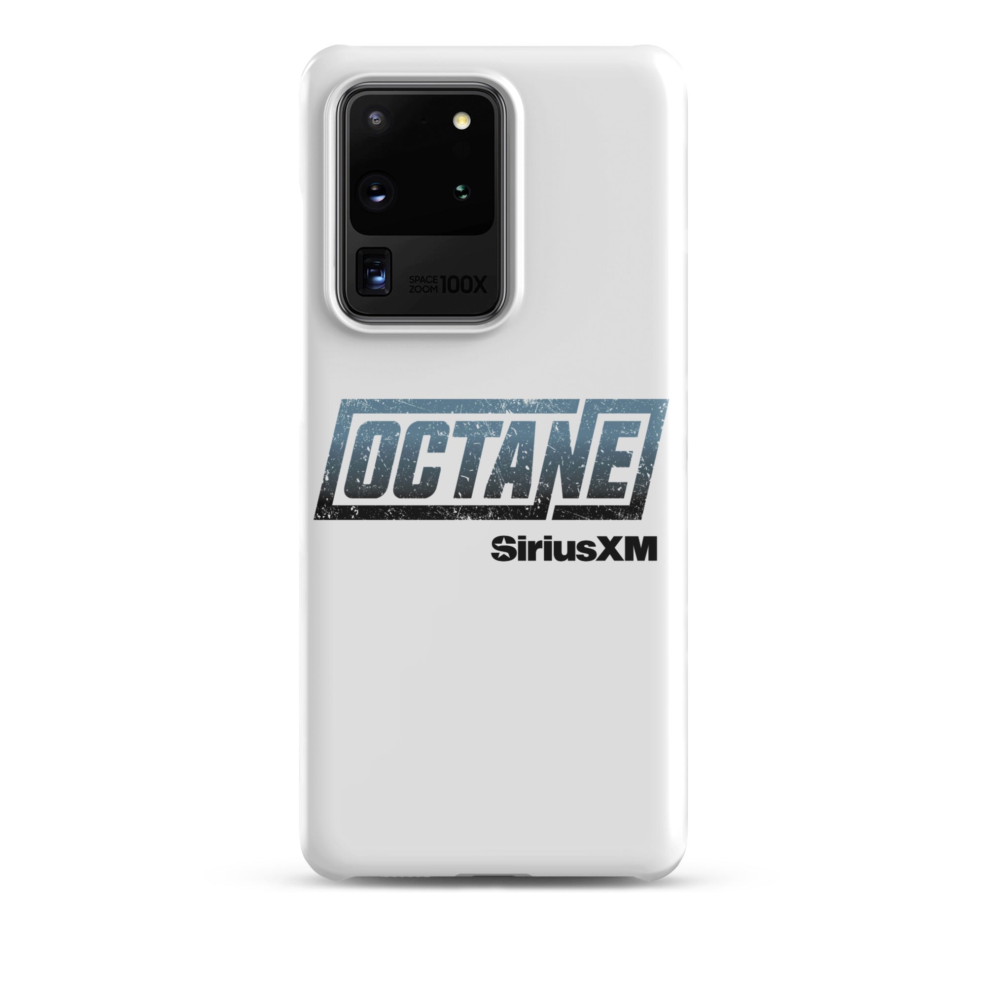 White phone case featuring the 'OCTANE' logo and 'SiriusXM' branding.