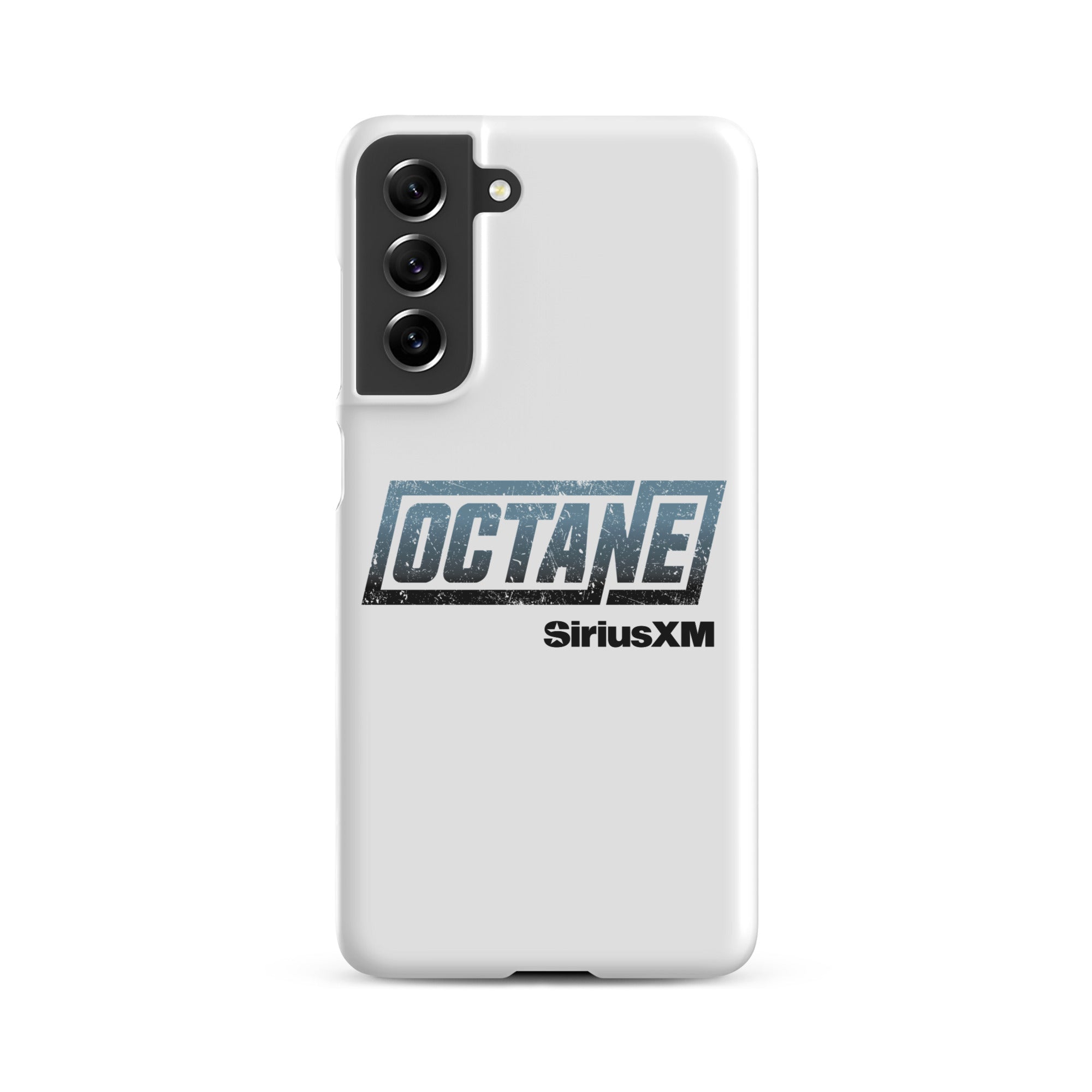 White phone case featuring the 'OCTANE' logo and 'SiriusXM' branding.