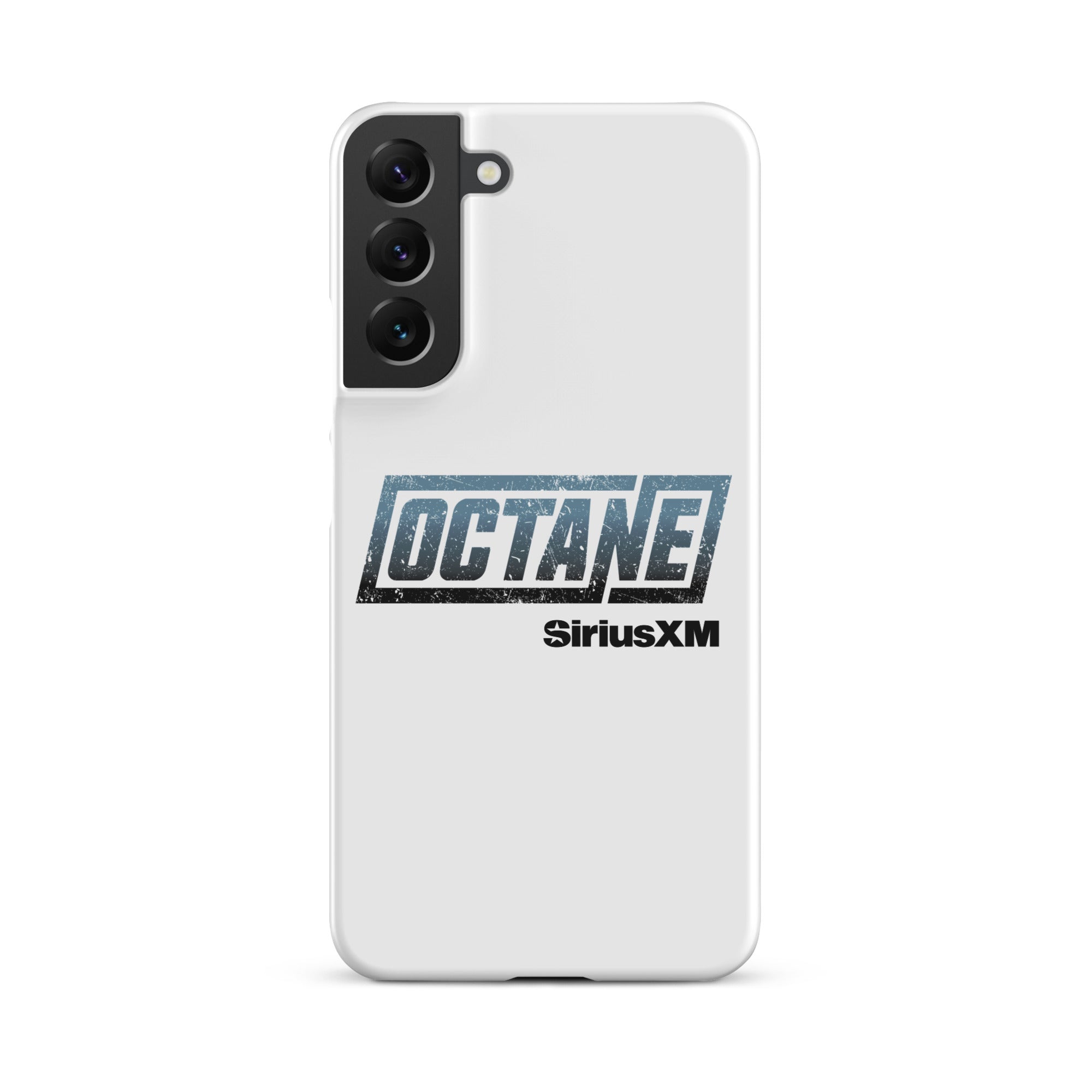 White phone case featuring the 'OCTANE' logo and 'SiriusXM' branding.