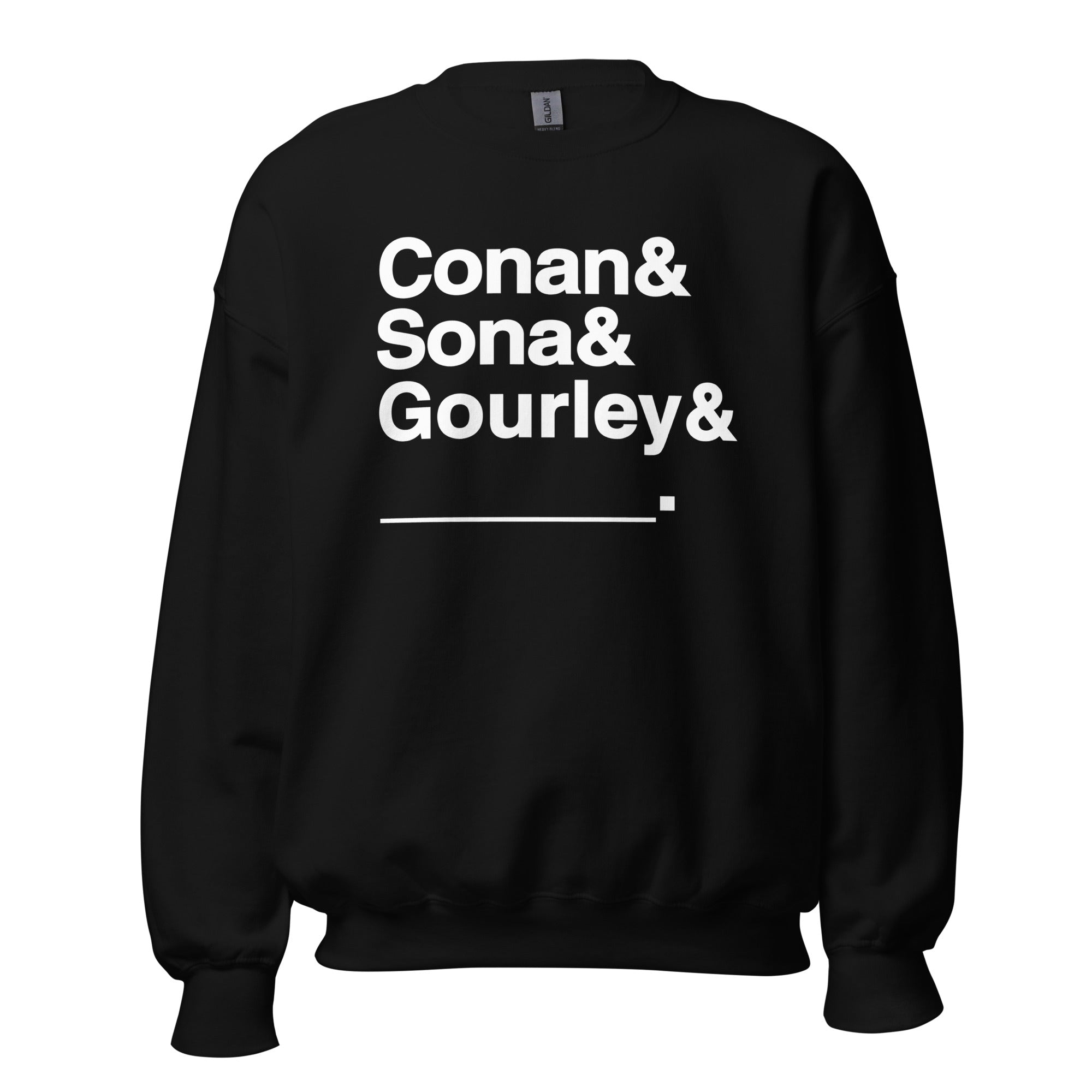Conan O'Brien Needs A Friend: Conan & Sona & Gourley & You Sweatshirt (Black/Grey/Pink)
