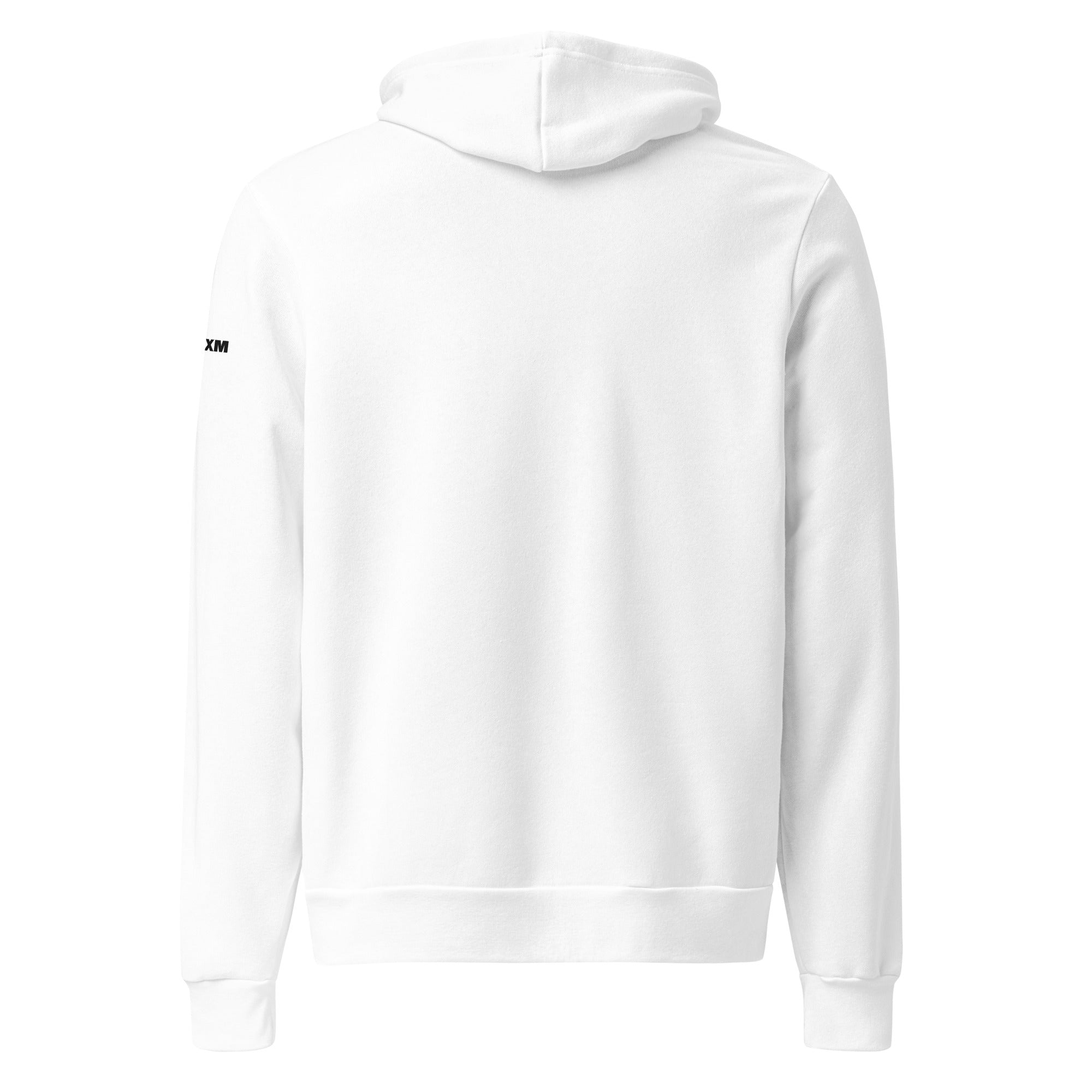 Back view of white hoodie.