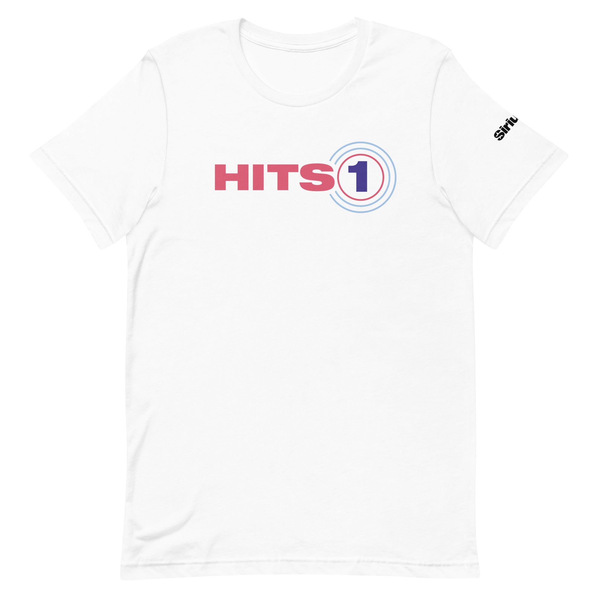White Tshirt w/  'Hits 1' logo on front, and SiriusXM' on sleeve