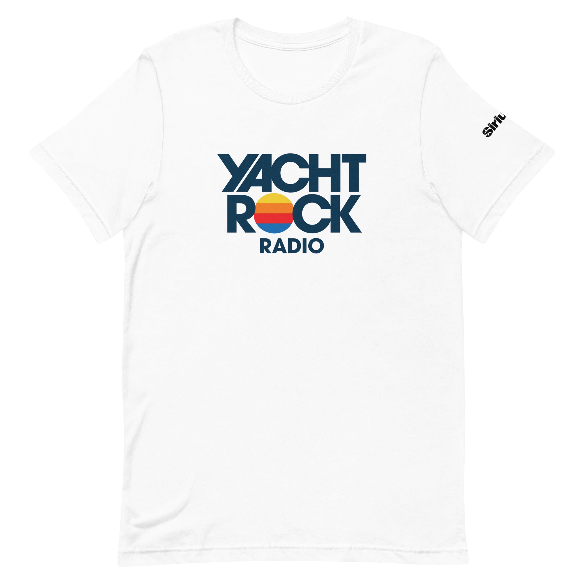 White tshirt with 'Yacht Rock Radio' on front and 'SiriusXM' logo on sleeve.