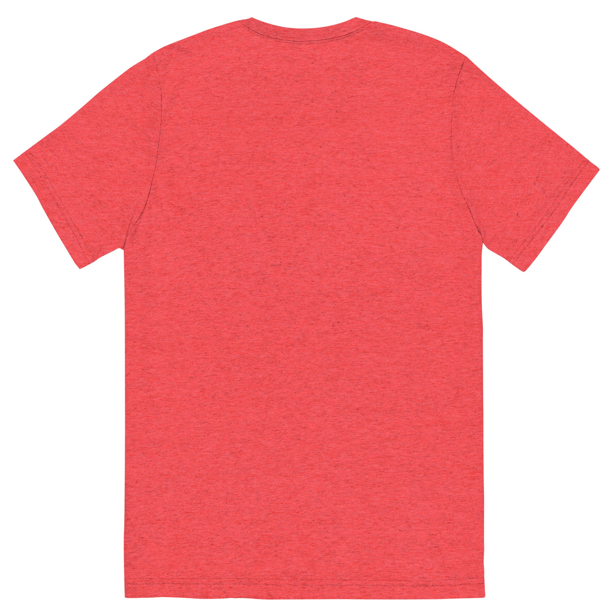 Back view of a red t-shirt.